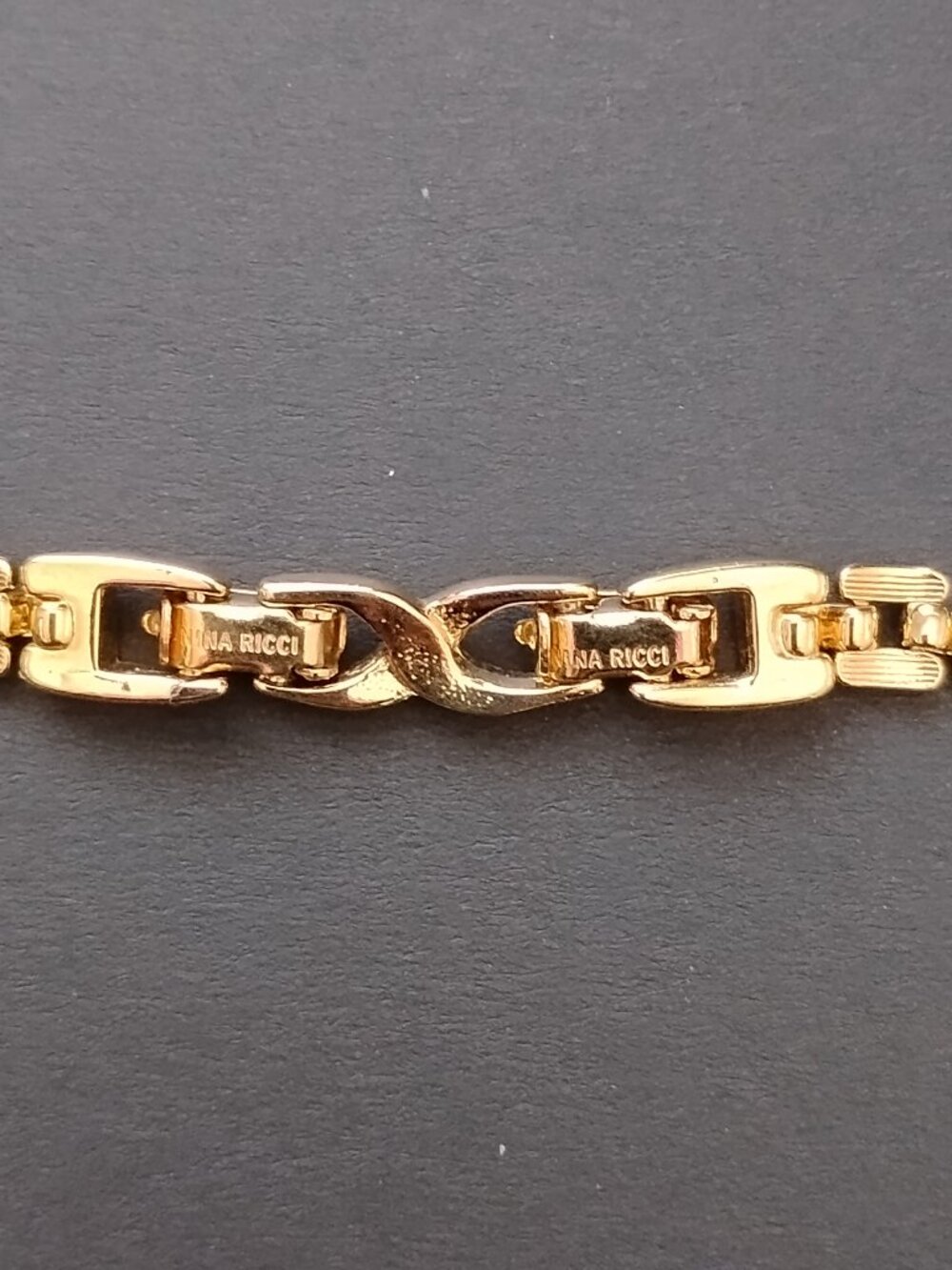 Vintage Nina Ricci D'Orlan 22k Gold Faux Lapis Swarovski Crystal Set Signed - Picture 8 of 10